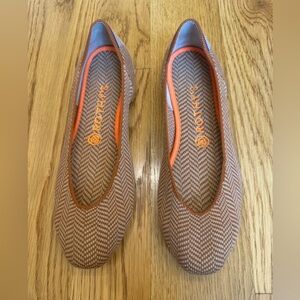 Rothy’s brown, herringbone flats. Size 9